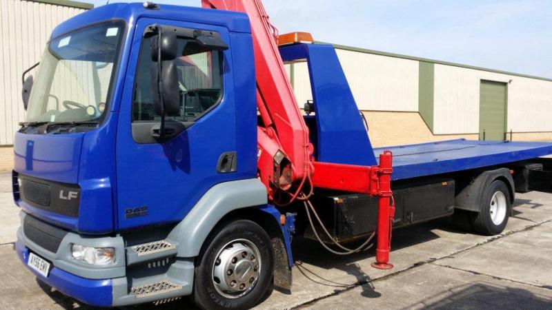 DAF LF55-180 Slide'n'Tilt Recovery Truck with Crane - Govsales of mod surplus ex army trucks, ex army land rovers and other military vehicles for sale